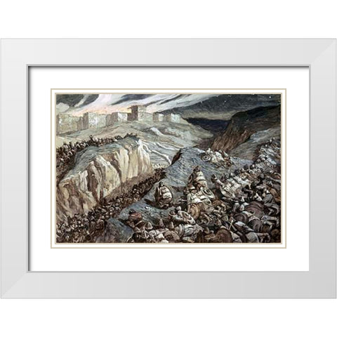 Ambuscade White Modern Wood Framed Art Print with Double Matting by Tissot, James