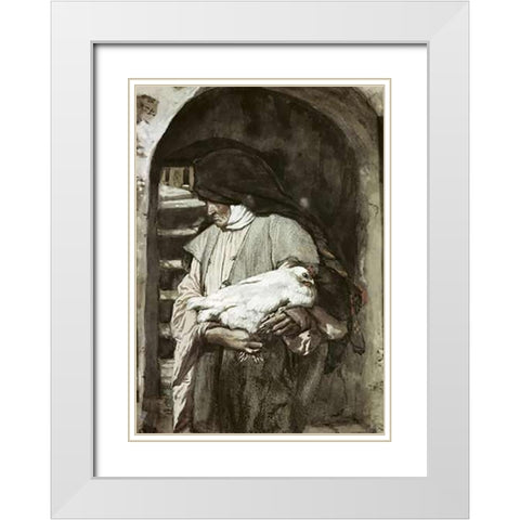 Anna White Modern Wood Framed Art Print with Double Matting by Tissot, James