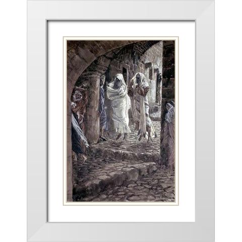 Apparition of The Dead In Jerusalem White Modern Wood Framed Art Print with Double Matting by Tissot, James