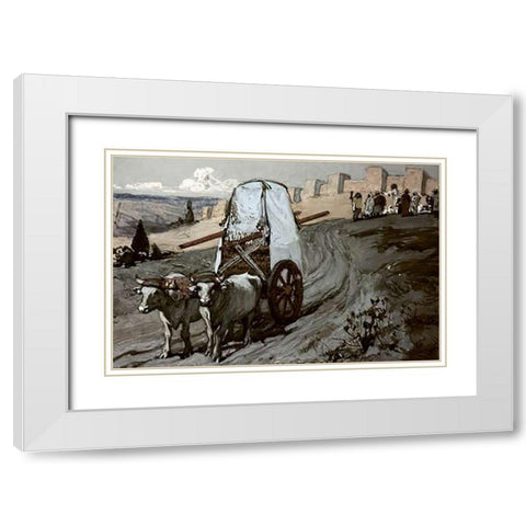Ark Sent Away White Modern Wood Framed Art Print with Double Matting by Tissot, James