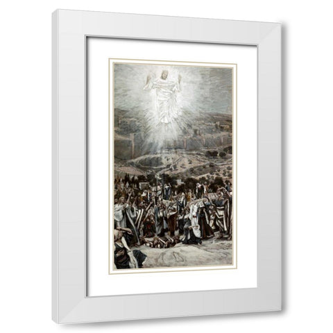Ascension From The Mount of Olives White Modern Wood Framed Art Print with Double Matting by Tissot, James Jacques