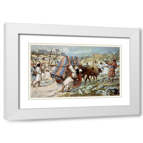 Chastisement of Uzzah White Modern Wood Framed Art Print with Double Matting by Tissot, James
