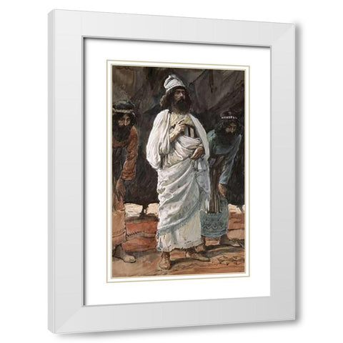 Chiefs of The Army White Modern Wood Framed Art Print with Double Matting by Tissot, James
