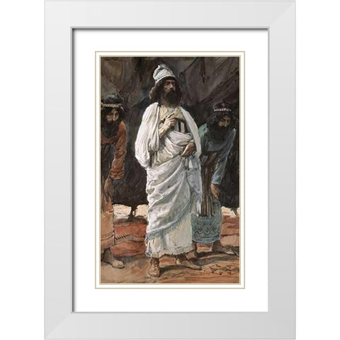 Chiefs of The Army White Modern Wood Framed Art Print with Double Matting by Tissot, James