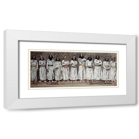 Choristers White Modern Wood Framed Art Print with Double Matting by Tissot, James