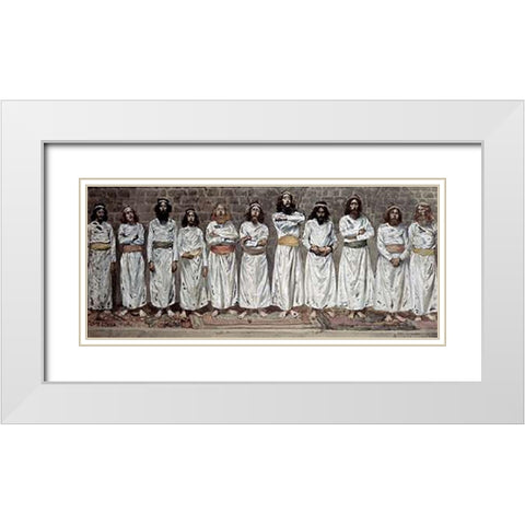 Choristers White Modern Wood Framed Art Print with Double Matting by Tissot, James
