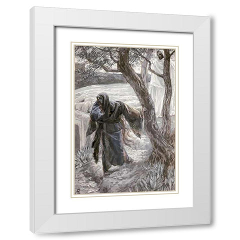 Museumist Appears to Mary Magdalene White Modern Wood Framed Art Print with Double Matting by Tissot, James