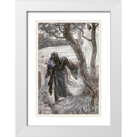 Museumist Appears to Mary Magdalene White Modern Wood Framed Art Print with Double Matting by Tissot, James