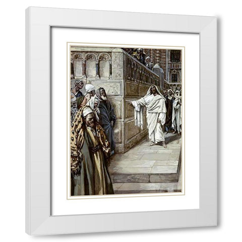 Corner Stone White Modern Wood Framed Art Print with Double Matting by Tissot, James
