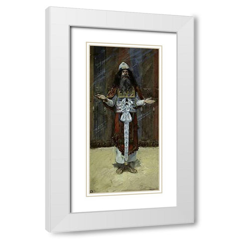 Costume of The High Priest White Modern Wood Framed Art Print with Double Matting by Tissot, James
