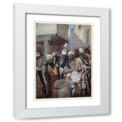 Cup Found White Modern Wood Framed Art Print with Double Matting by Tissot, James
