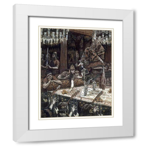 Daughter of Herodias Dancing White Modern Wood Framed Art Print with Double Matting by Tissot, James