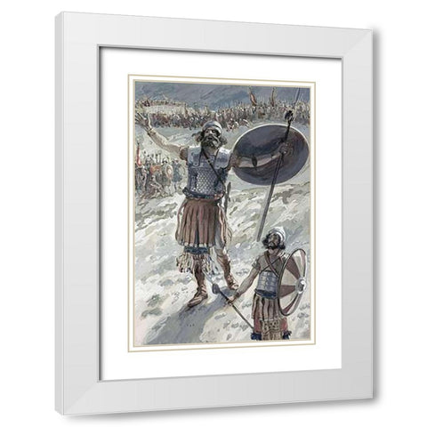 Defiance of Goliath White Modern Wood Framed Art Print with Double Matting by Tissot, James