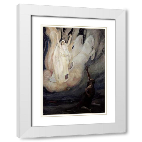 Elijah Ascends In a Chariot of Fire White Modern Wood Framed Art Print with Double Matting by Tissot, James
