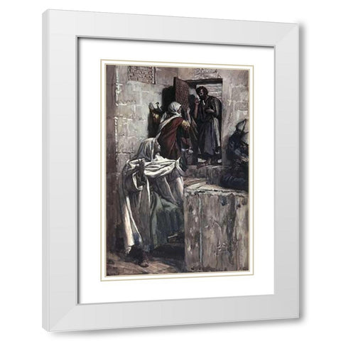 First Denial of Peter White Modern Wood Framed Art Print with Double Matting by Tissot, James