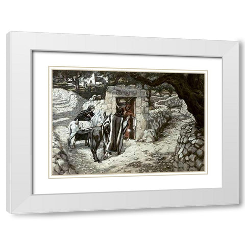 Foal of Bethpage White Modern Wood Framed Art Print with Double Matting by Tissot, James