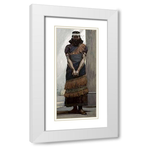 Haggai White Modern Wood Framed Art Print with Double Matting by Tissot, James