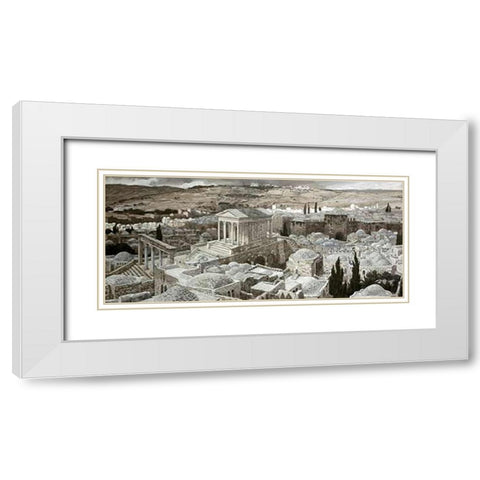 Heathen Temple On Golgotha White Modern Wood Framed Art Print with Double Matting by Tissot, James