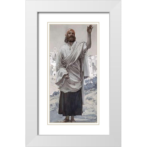Hosea White Modern Wood Framed Art Print with Double Matting by Tissot, James
