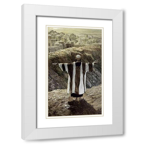 I Will Worship Toward thy Temple White Modern Wood Framed Art Print with Double Matting by Tissot, James