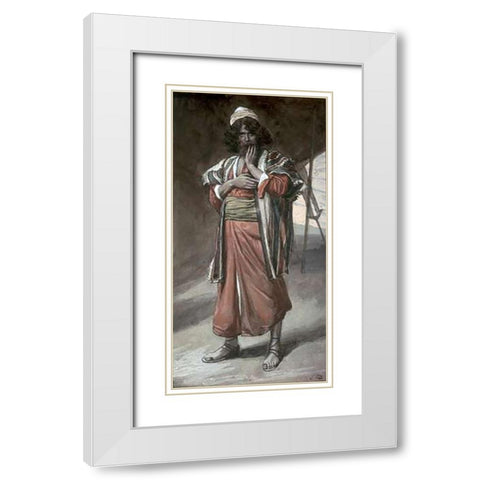 Jacob White Modern Wood Framed Art Print with Double Matting by Tissot, James