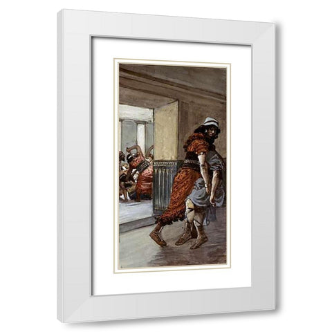 Jotham Is Saved White Modern Wood Framed Art Print with Double Matting by Tissot, James