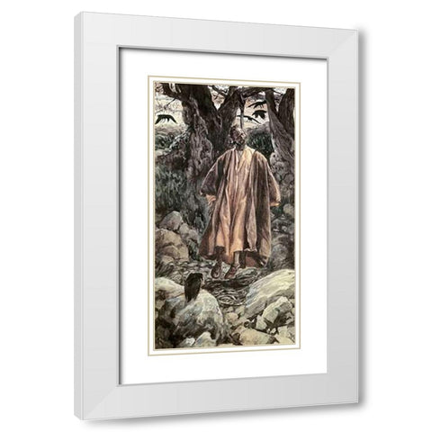 Judas Hangs Himself White Modern Wood Framed Art Print with Double Matting by Tissot, James