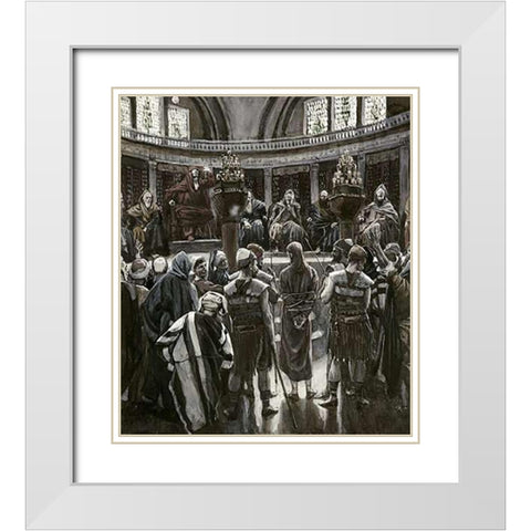 Judgement On The Morning of Good Friday White Modern Wood Framed Art Print with Double Matting by Tissot, James