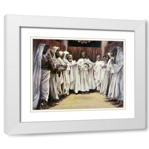 Last Discourse of Our Lord Jesus Christ White Modern Wood Framed Art Print with Double Matting by Tissot, James Jacques