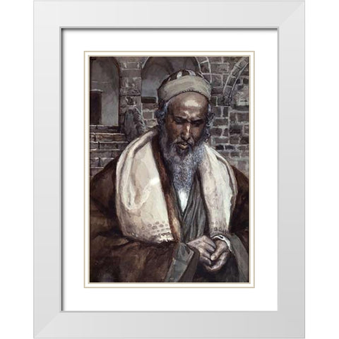 Luke White Modern Wood Framed Art Print with Double Matting by Tissot, James