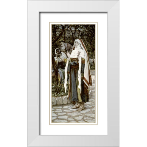 Magnificat White Modern Wood Framed Art Print with Double Matting by Tissot, James Jacques