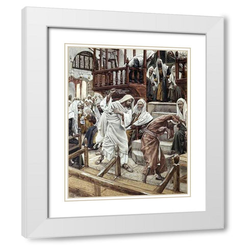 Man Vintagesessed of a Devil White Modern Wood Framed Art Print with Double Matting by Tissot, James