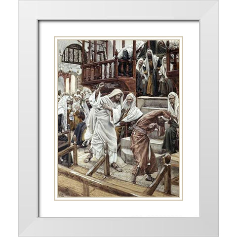 Man Vintagesessed of a Devil White Modern Wood Framed Art Print with Double Matting by Tissot, James