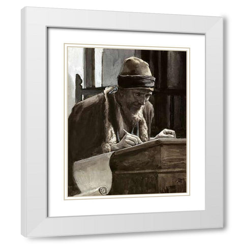 Mark White Modern Wood Framed Art Print with Double Matting by Tissot, James