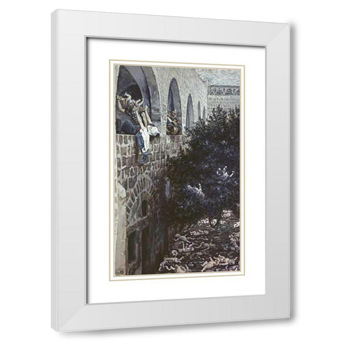 Massacre of The Innocents White Modern Wood Framed Art Print with Double Matting by Tissot, James