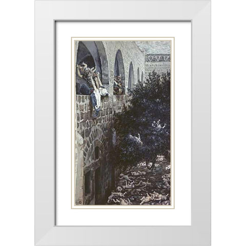 Massacre of The Innocents White Modern Wood Framed Art Print with Double Matting by Tissot, James