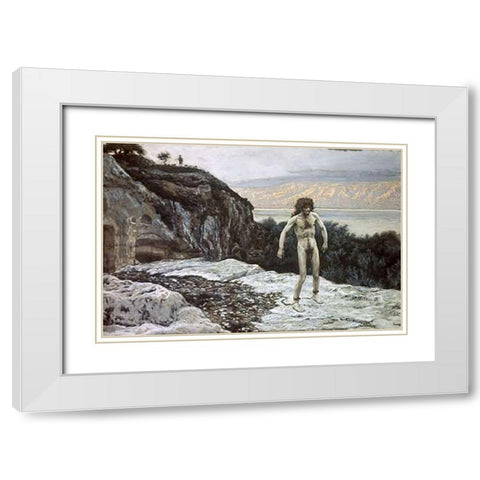 My Name Is Legion White Modern Wood Framed Art Print with Double Matting by Tissot, James