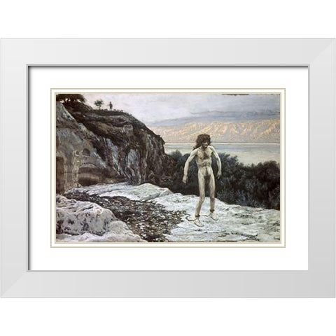 My Name Is Legion White Modern Wood Framed Art Print with Double Matting by Tissot, James