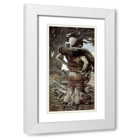 Nimrod White Modern Wood Framed Art Print with Double Matting by Tissot, James