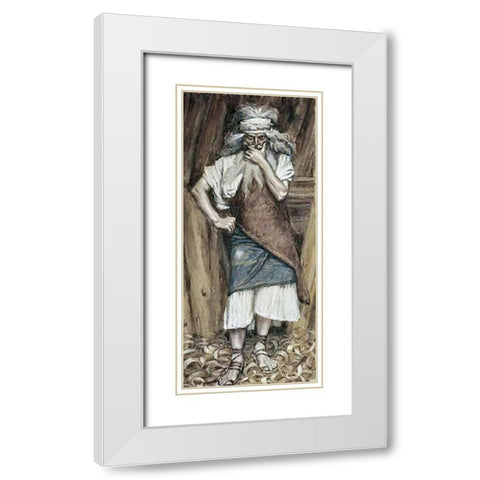 Noah White Modern Wood Framed Art Print with Double Matting by Tissot, James