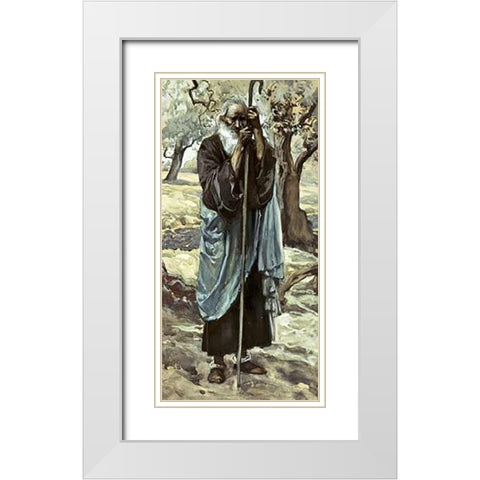 Obadiah White Modern Wood Framed Art Print with Double Matting by Tissot, James