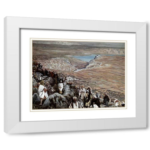 People Seek Museumist To Make Him King White Modern Wood Framed Art Print with Double Matting by Tissot, James