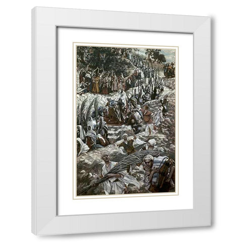 Procession On The Mount of Olives White Modern Wood Framed Art Print with Double Matting by Tissot, James