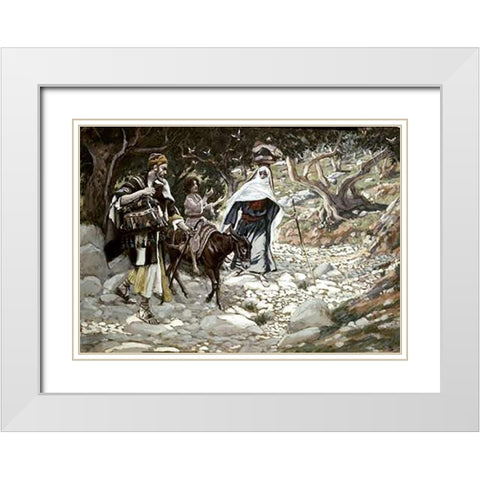 Return From Egypt White Modern Wood Framed Art Print with Double Matting by Tissot, James