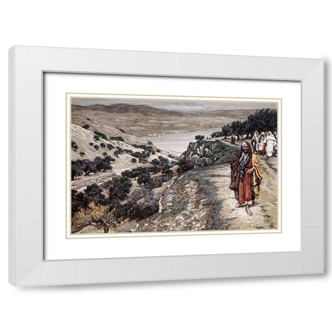 Rich Man Who Went Away Sorrowful White Modern Wood Framed Art Print with Double Matting by Tissot, James