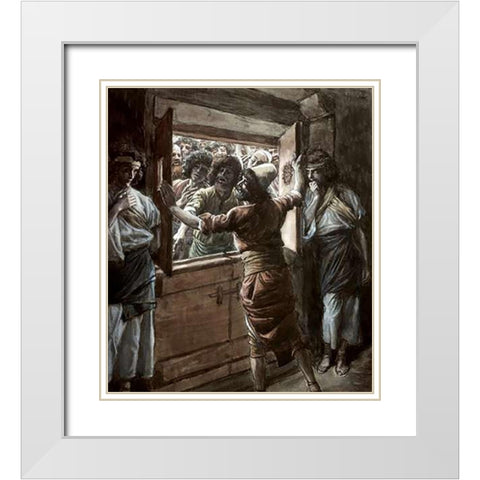 Sodomites White Modern Wood Framed Art Print with Double Matting by Tissot, James