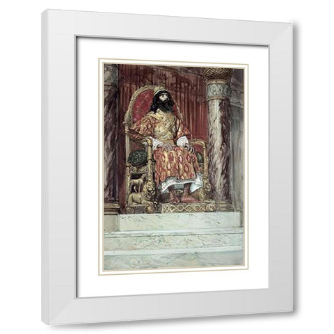 Solomon Is Made King White Modern Wood Framed Art Print with Double Matting by Tissot, James