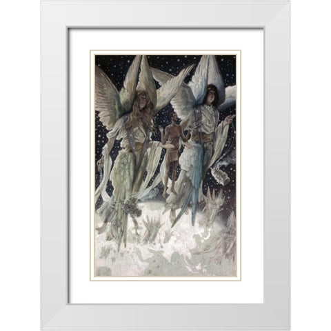 Soul of the Penitent Thief in Paradise White Modern Wood Framed Art Print with Double Matting by Tissot, James Jacques