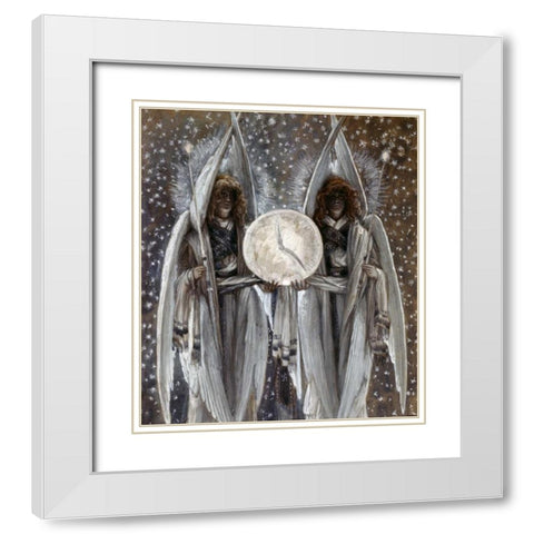 Thursday Evening - Holy Thursday White Modern Wood Framed Art Print with Double Matting by Tissot, James Jacques
