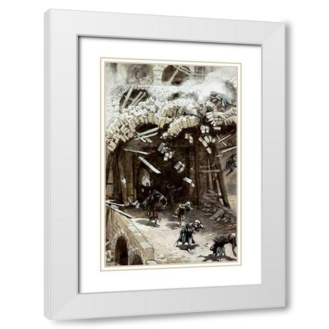 Tower of Siloam White Modern Wood Framed Art Print with Double Matting by Tissot, James